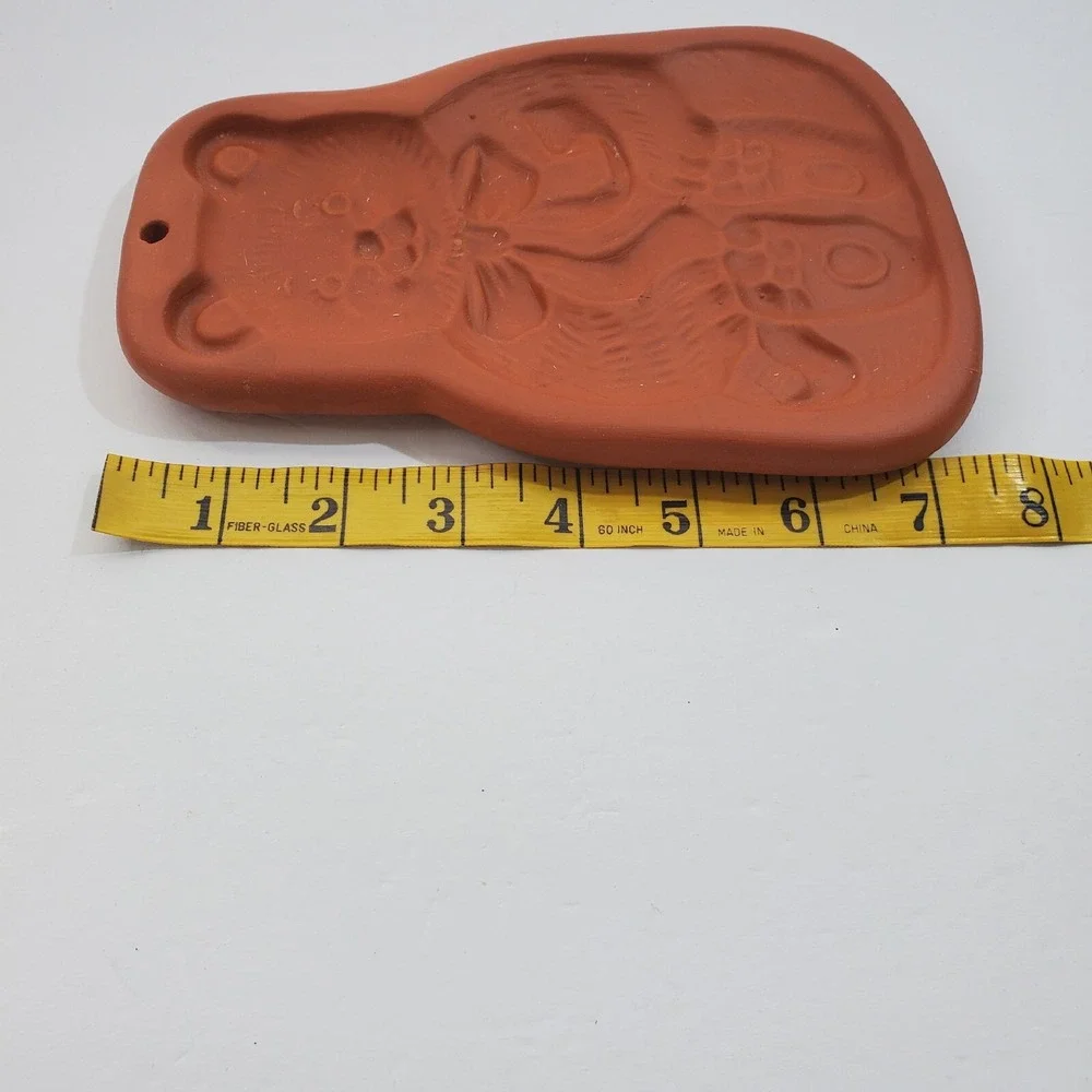 Vintage Terracotta Clay Teddy Bear Cookie Chocolate Mold 7 inch Tall
